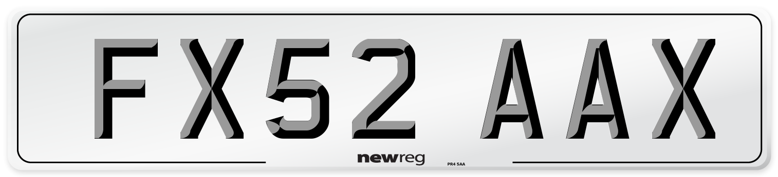 FX52 AAX Number Plate from New Reg